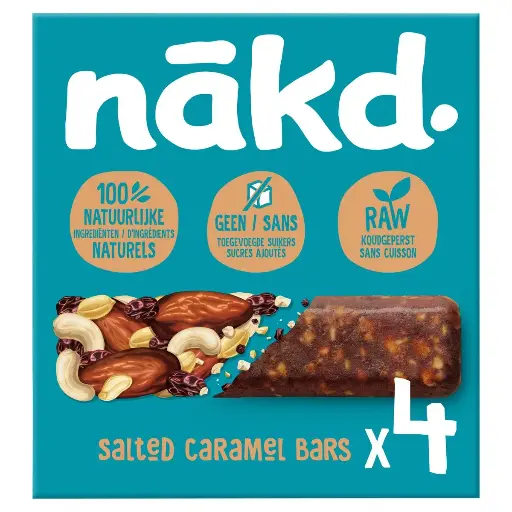 [NAKD003] Nakd Salted Caramel Barres de Céréales 140 Gr