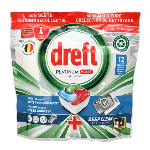 Dreft Platinum Plus Deep Clean Tabs Lave-Vaisselle 12 Pièces