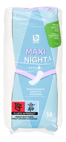 Boni Maxi Night Serviettes Hygiéniques 14 Pièces