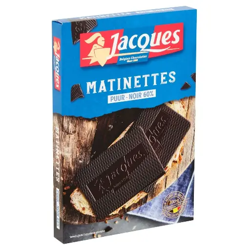 Jacques Matinettes Noir Tablette Chocolat 128 Gr