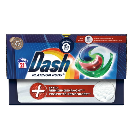 Dash Platinum Lessive Pods 21 Pièces
