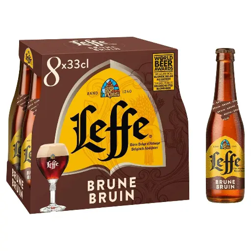 Leffe Brune Bière Bouteille 8x33 Cl - Consigne Incluse