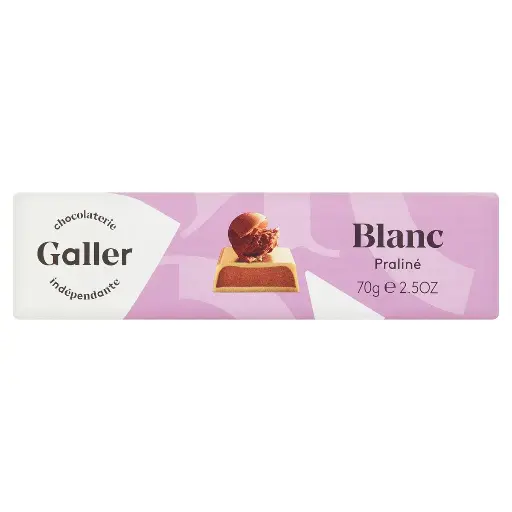 Galler Blanc Praliné Bâton Chocolat 70 Gr