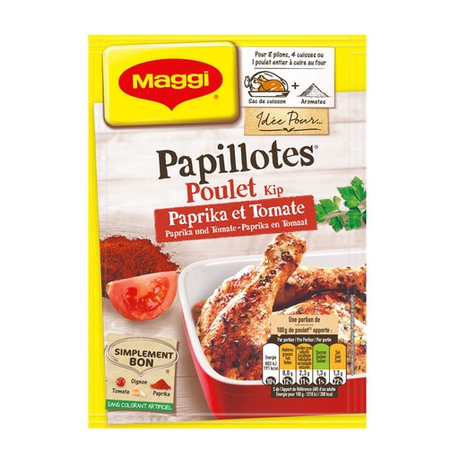 Maggi Papillotes Poulet Paprika & Tomate 34 Gr