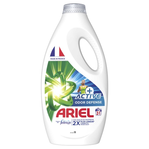 Ariel Active Odor Défense Lessive Liquide 31 Doses