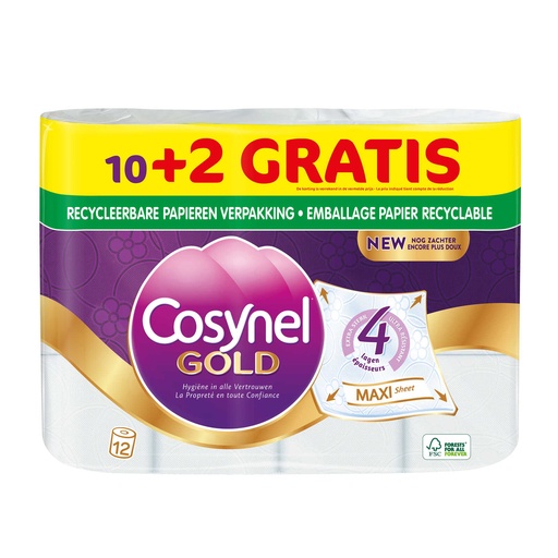 Cosynel Gold Quattro Papier-Toilette 12 Rouleaux