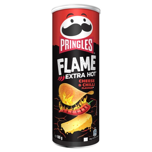 Pringles Flame Extra Hot Cheese & Chilli Chips 160 Gr