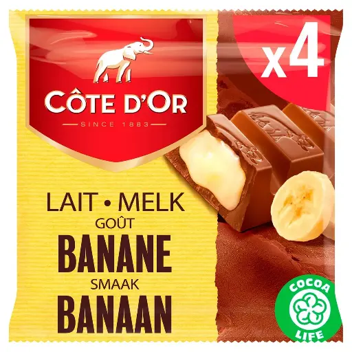 Côte d'Or Banane Chocolat au Lait 4x47,5 Gr
