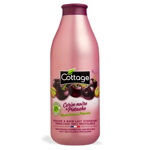 Cottage Cerise Noire & Pistache Douche Lait Hydratante 750 Ml