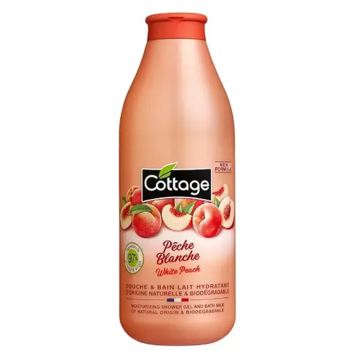 Cottage Pêche Blanche Douche Lait Hydratante 750 Ml