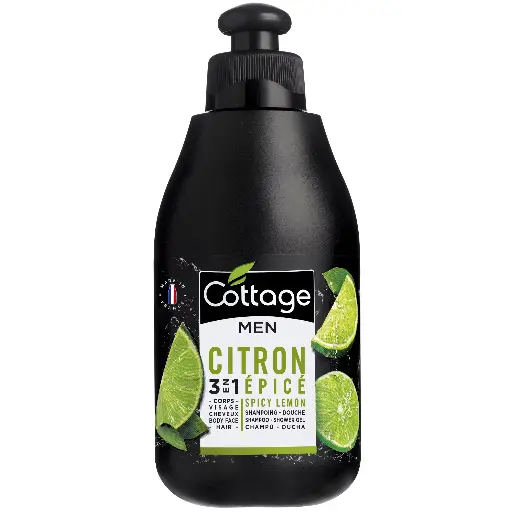 Cottage Men 3en1 Citron Épicé Shampoing Douche 250 Ml