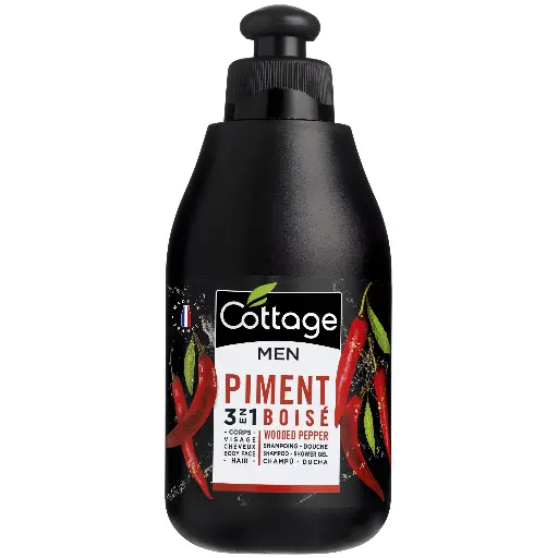 Cottage Men 3en1 Piment Boisé Shampoing Douche 250 Ml