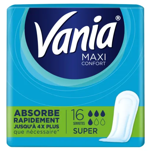 Vania Maxi Confort Super Serviettes Hygiéniques 16 Pièces