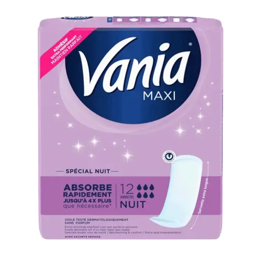 Vania Maxi Night Serviettes Hygiéniques 12 Pièces