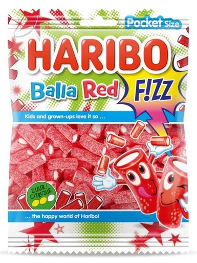 [HARI003] Haribo Balla Red Fizz Pocket Size Bonbons 70 Gr