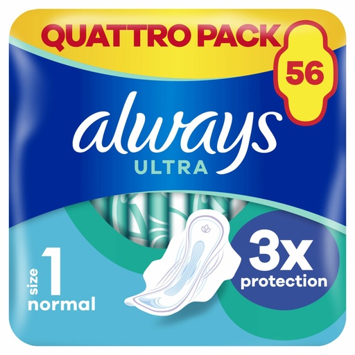 Always Ultra Normal Plus Serviettes Hygiéniques 56 Pièces