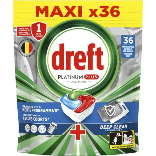 Dreft Platinum Plus Deep Clean Tabs Lave-Vaisselle 36 Pièces