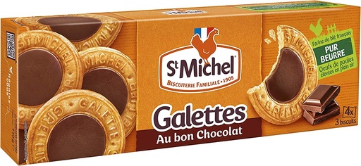 [STMI001] St Michel Galettes au Bon Chocolat Biscuits 121 Gr