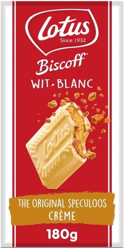 [LOTU003] Lotus Biscoff Chocolat Blanc Spéculoos 180 Gr