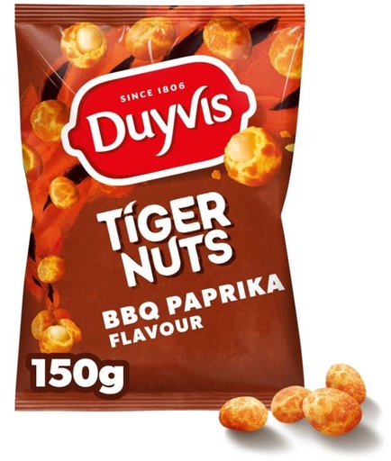 Duyvis Tiger Nuts BBQ Paprika Cacahuètes 150 Gr