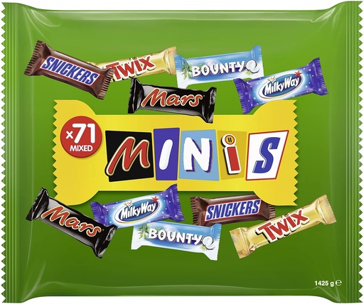 [MARS003] Mars Minis Barres Chocolatées 71 Pièces 1,4 Kg