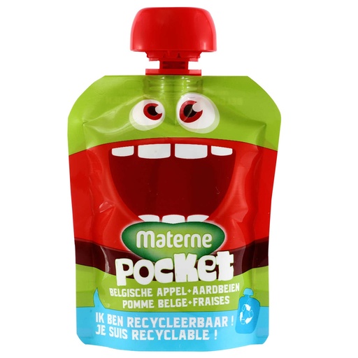 [MATE100] Materne Pocket Pomme Fraise Compote 90 Gr