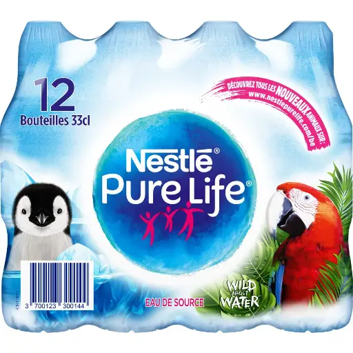 [5484] Nestlé Pure Life Eau Plate 33 Cl